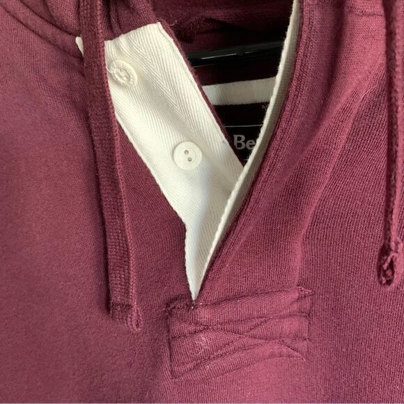 LL Bean 1912 Womens Pullover Hooded Sweatshirt Wine Sz M - Picture 5 of 10